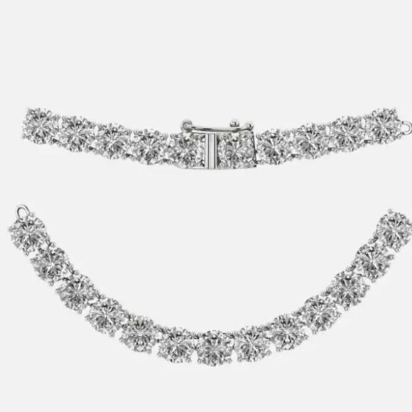 Collier de tennis en or blanc 14K avec diamant de laboratoire de 22,56 ct - Picture 4 of 5